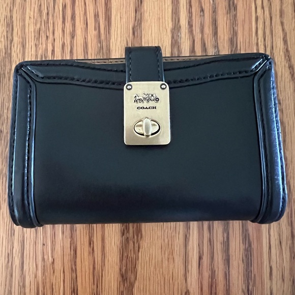 Coach Black Leather Hutton Wallet - Picture 1 of 9